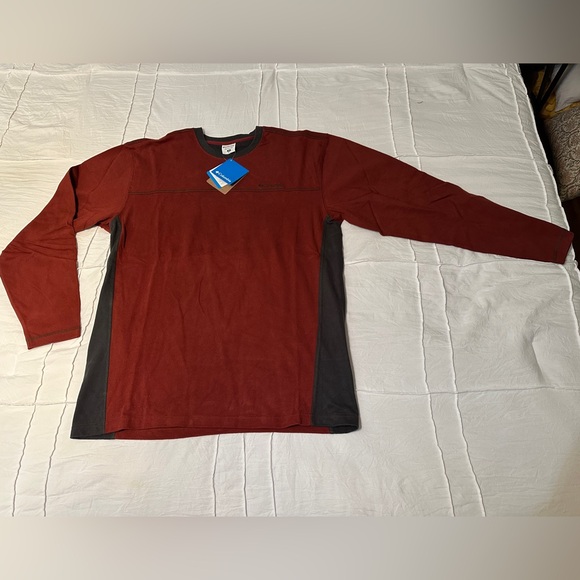Columbia Coyote Track Long sleeve Crew Burgundy and Blue 1990’s - Picture 1 of 8